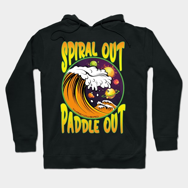 Spiral Out Paddle Out Surfing Hoodie by ThreadWeird Apparel Company